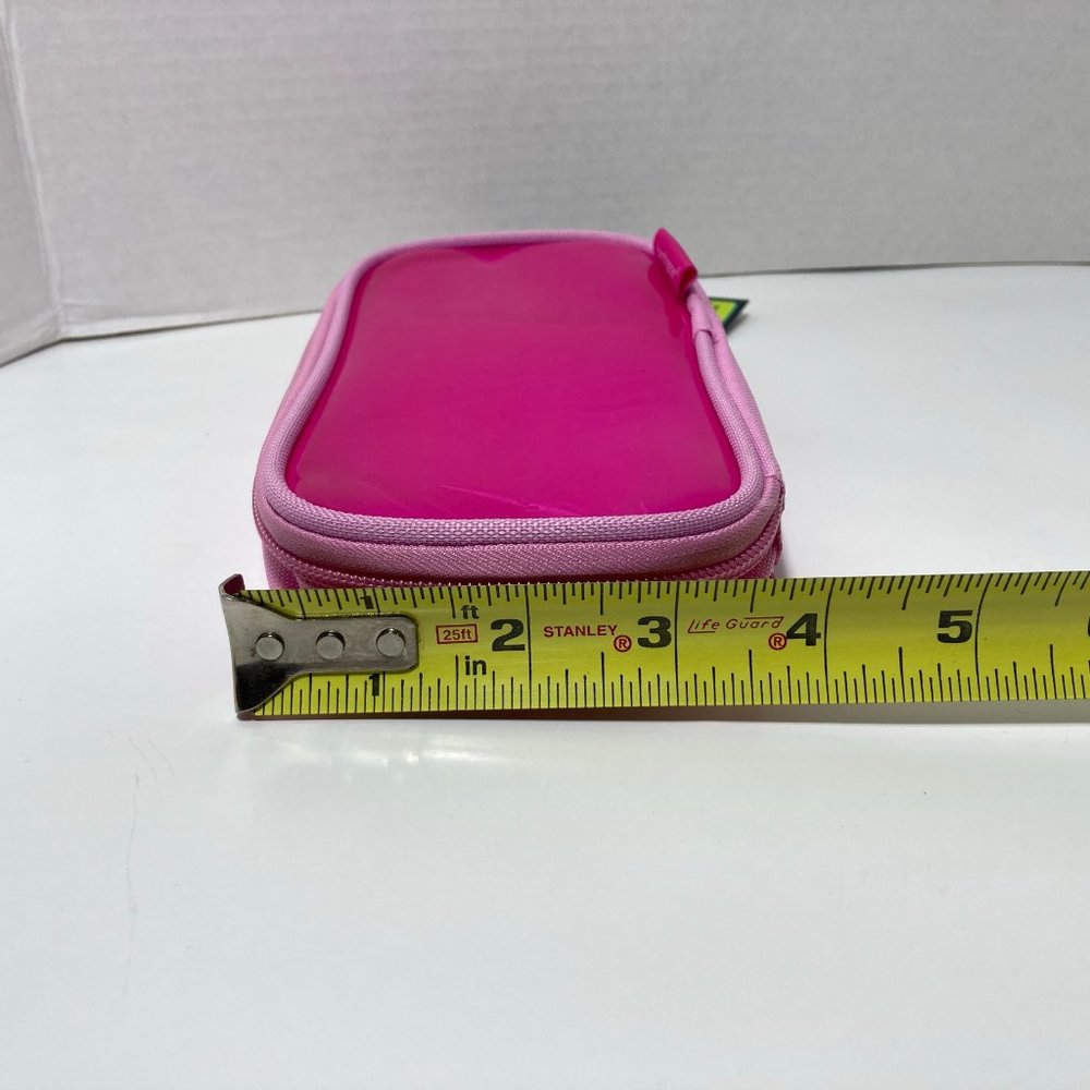 5 Pink Makeup Bag Pencil Case Zipper Organizer - Picture 3 of 12